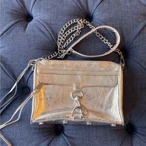 Rebecca Minkoff Metallic Shoulder Bag with Chain